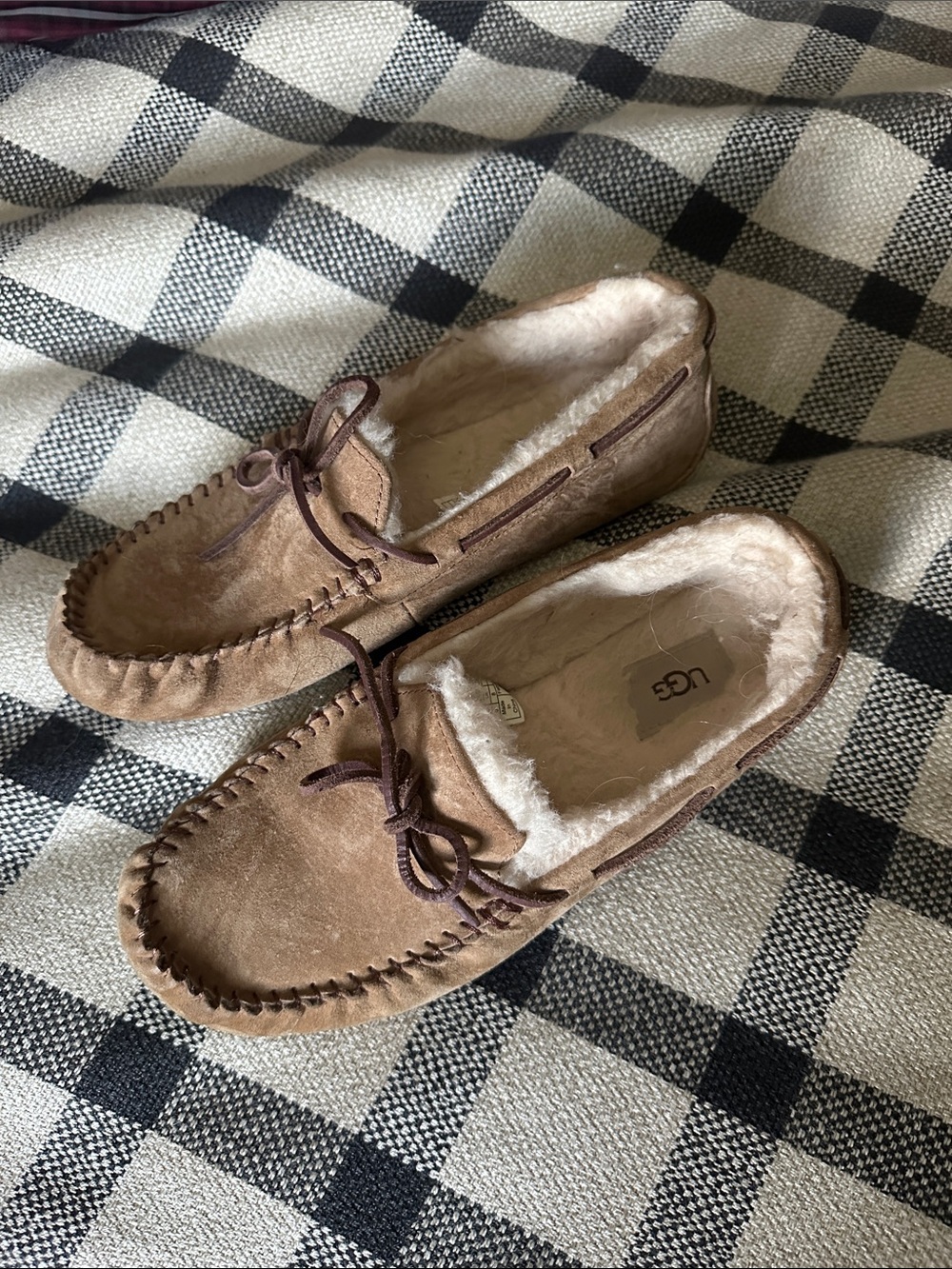 UGG Tan Suede Moccasin Slippers